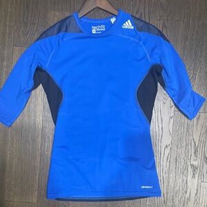Adidas Blue Techfit Climalite COMPRESSION TOP